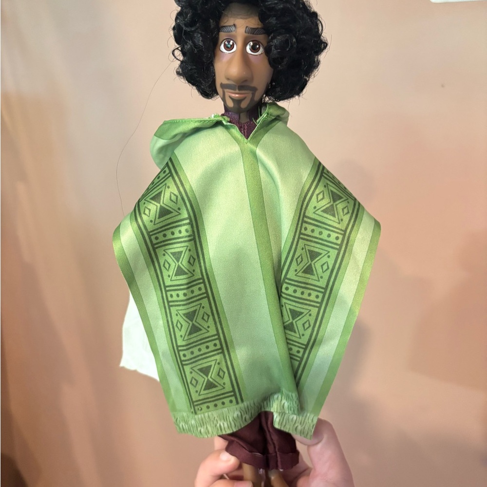 Green Patterned Poncho Doll